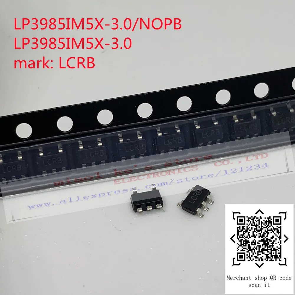 

[10pcs]100%New original: LP3985IM5X-3.0/NOPB LP3985IM5X-3.0 mark: LCRB - IC REG LINEAR 3V 150MA SOT23-5/SC-74A/SOT-753
