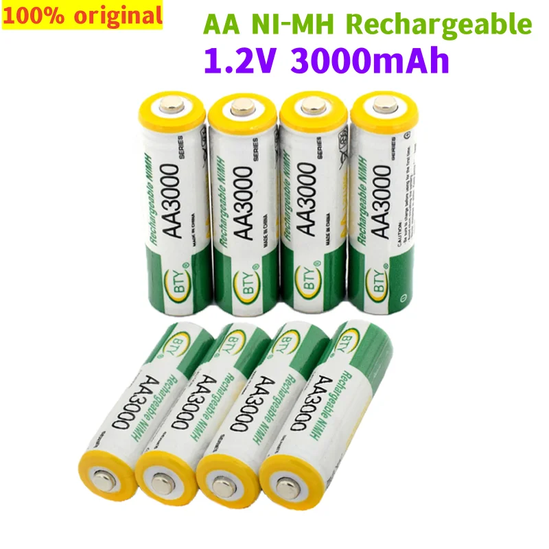 100% New 3000mAh AA NI-MH 1.2v Rechargeable Battery Recharge Pre-Charged Ni-MH Rechargeable Battery For Toys Camera Microphone
100% New 3000mAh AA NI-MH 1.2v Rechargeable Battery Recharge Pre-Charged Ni-MH Rechargeable Battery For Toys Camera Microphone