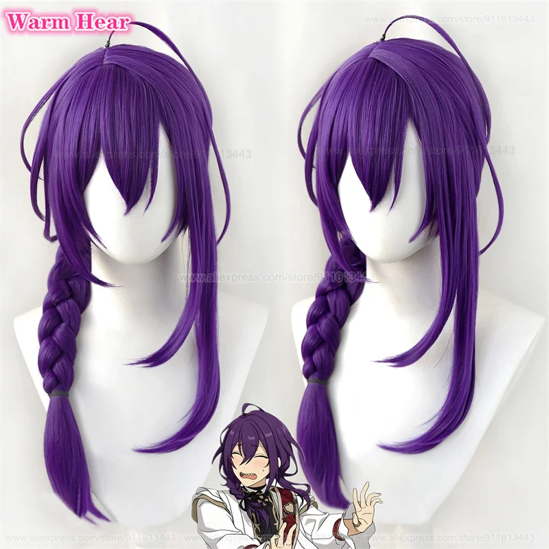 

High Quality 65cm Ayase Mayoi Cosplay Wig Game ES Ensemble Stars Cos Purple Heat Resistant Synthetic Hair Anime Wigs + wig cap