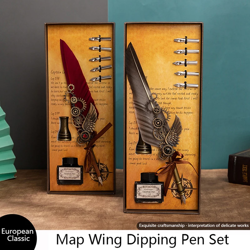 Antique Feather Dip Pen Ink Set Wax Sealing Stamp Kit Calligraphy Pen Letter Writer Pen Handwriting Feather Pen
Antique Feather Dip Pen Ink Set Wax Sealing Stamp Kit Calligraphy Pen Letter Writer Pen Handwriting Feather Pen