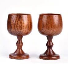 Wooden Wine Goblet Natural Jujube Wood Water Coffee Cup
