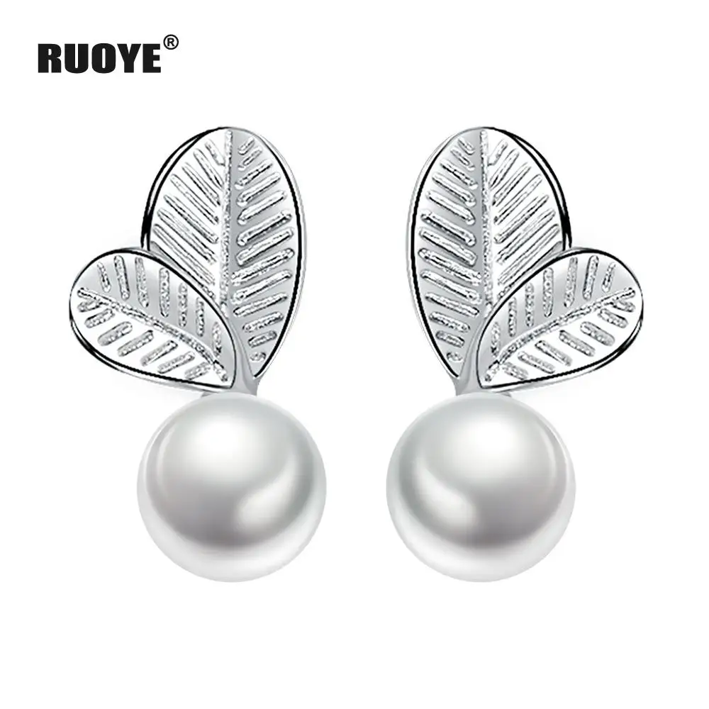 Classic 925 Sterling Silver New Women Fashion Jewelry High Quality Sweet Pearl Stud Earring Leaf Design Earring
Classic 925 Sterling Silver New Women Fashion Jewelry High Quality Sweet Pearl Stud Earring Leaf Design Earring