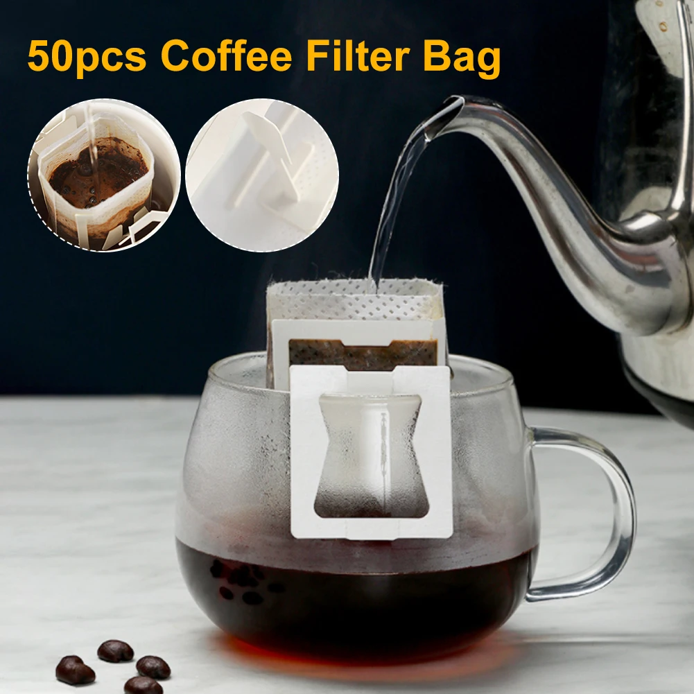 50Pcs Coffee Filter Paper Bags Thickened Disposable Hanging Ear Drip Coffee Bag Portable Coffee Strainer Bag For Espresso Coffee
50Pcs Coffee Filter Paper Bags Thickened Disposable Hanging Ear Drip Coffee Bag Portable Coffee Strainer Bag For Espresso Coffee