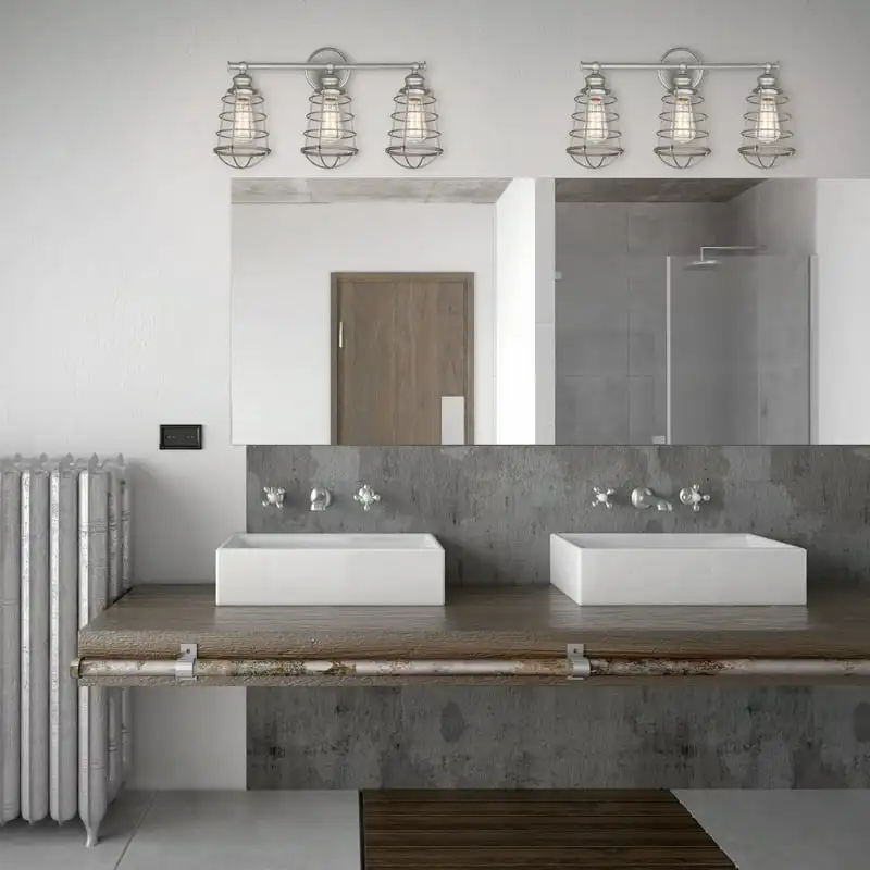 Indoor Vanity Light in Galvanized Steel, 3-Light Lights for makeup mirror Bathroom light Chandelier lights Mirror lights Table l
Indoor Vanity Light in Galvanized Steel, 3-Light Lights for makeup mirror Bathroom light Chandelier lights Mirror lights Table l