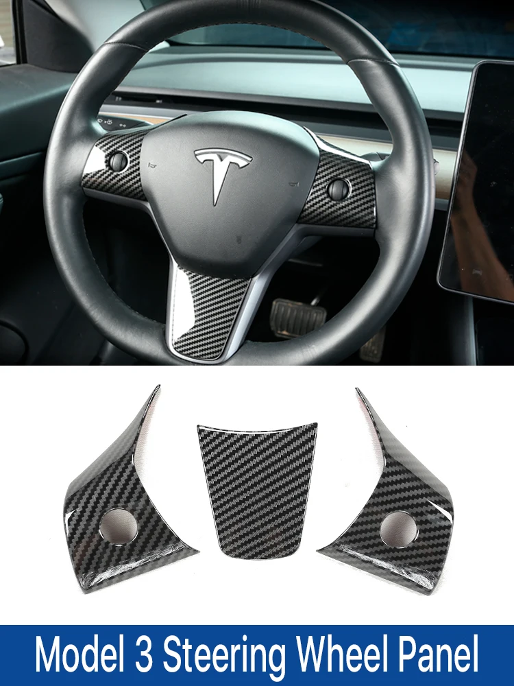 Carbon Fiber Steering Wheel Cover Panel Patch Car Interior Decoration Frame Accessories For Tesla Model 3 2016-2022
Carbon Fiber Steering Wheel Cover Panel Patch Car Interior Decoration Frame Accessories For Tesla Model 3 2016-2022