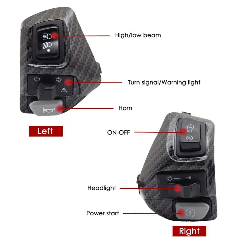 High Quality Handle Switch Carbon Fiber Switch Flameout Switch High Beam Switch Horn Switch Low Beam Switch Metal
High Quality Handle Switch Carbon Fiber Switch Flameout Switch High Beam Switch Horn Switch Low Beam Switch Metal