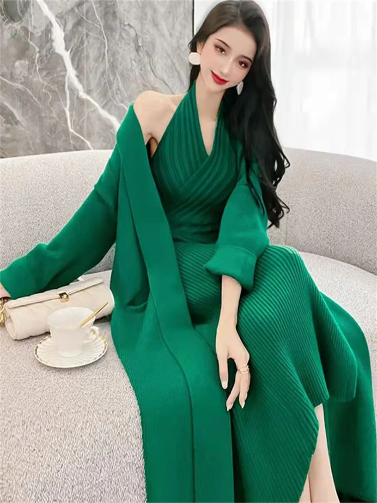 Two Pieces Knitted Dress Sets Women's Winter Coats 2022 Luxury Slim Long Dress Cardigans Sweater Female Clothing Skirt Sets
Two Pieces Knitted Dress Sets Women's Winter Coats 2022 Luxury Slim Long Dress Cardigans Sweater Female Clothing Skirt Sets