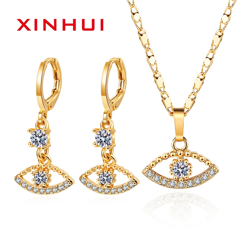 XINHUI 3pcs Creative Women Glamour Jewelry Set Colorful Crystal Big Eye Necklace Earrings for Women Wedding Engagement Jewelrys
XINHUI 3pcs Creative Women Glamour Jewelry Set Colorful Crystal Big Eye Necklace Earrings for Women Wedding Engagement Jewelrys