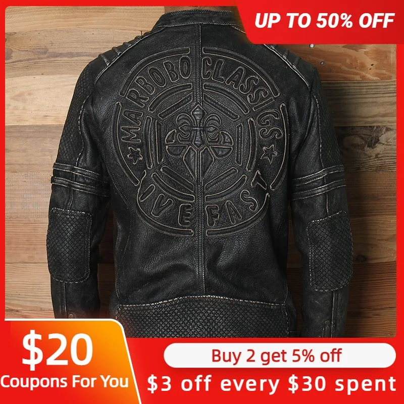 2022 Vintage Black Genuine Leather Jacket Men Motorcycle Style Stand Collar Plus Size 4XL Real Cowhide Autumn Slim Fit Coat
2022 Vintage Black Genuine Leather Jacket Men Motorcycle Style Stand Collar Plus Size 4XL Real Cowhide Autumn Slim Fit Coat