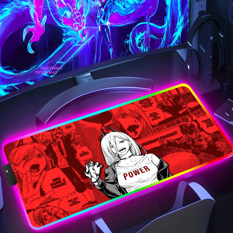 Anime Chainsaw Man Mice Mat Gamer Soft RGB Mousepad Lighting Locking Edge Large Mouse Pad With LED Cartoon Gaming Keyboard Mats 
Anime Chainsaw Man Mice Mat Gamer Soft RGB Mousepad Lighting Locking Edge Large Mouse Pad With LED Cartoon Gaming Keyboard Mats