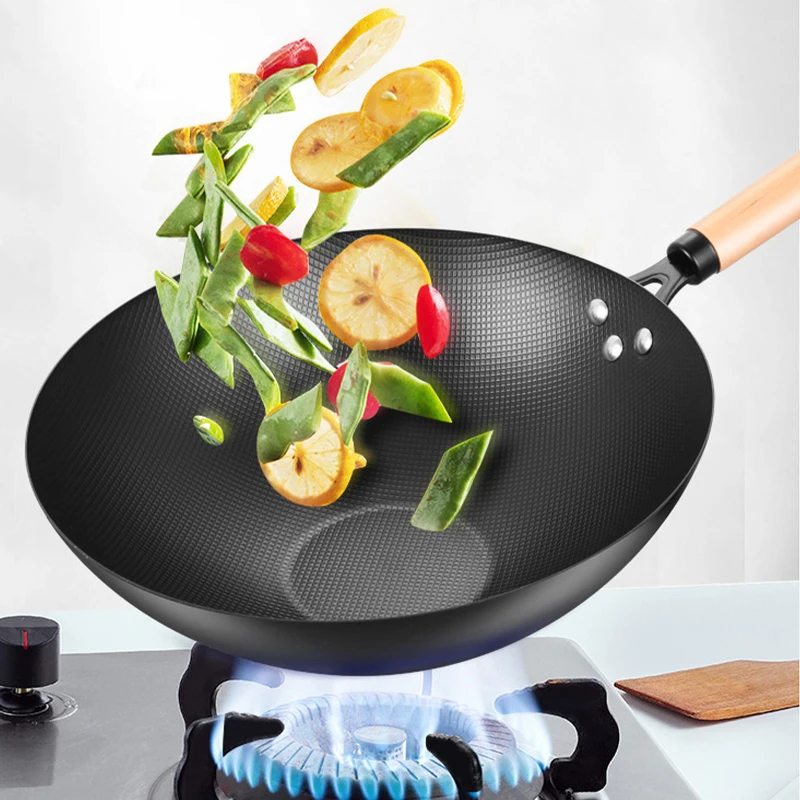 Iron pot Wok Uncoated Non-stick Wear-resistant Household Kitchen Gas Pot Cookware Wooden Handle Frying pan Cast Iron pot 12.6"
Iron pot Wok Uncoated Non-stick Wear-resistant Household Kitchen Gas Pot Cookware Wooden Handle Frying pan Cast Iron pot 12.6"