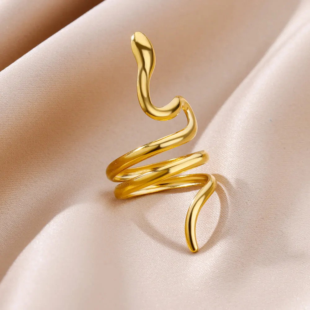 Stainless Steel Snake Rings for Women Vintage Gold Color Animal Finger Rings Wedding Aesthetic Jewelry Party Gifts Free Shipping
Stainless Steel Snake Rings for Women Vintage Gold Color Animal Finger Rings Wedding Aesthetic Jewelry Party Gifts Free Shipping