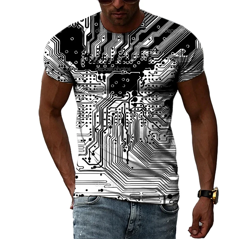 2022 Summer 3D Printed Electronic Chip Men's T-shirt Hot Sale Hip-hop Sports Fashion O-neck Men's Streetwear Oversized Top
2022 Summer 3D Printed Electronic Chip Men's T-shirt Hot Sale Hip-hop Sports Fashion O-neck Men's Streetwear Oversized Top