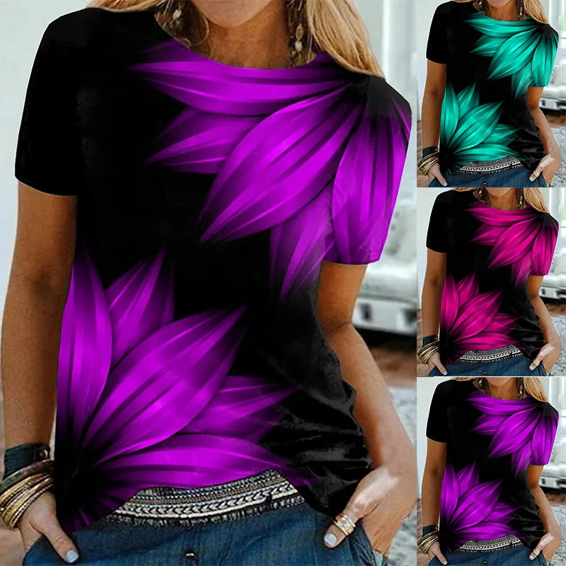 Summer 2022 women's abstract leaf painting T-shirt 3D printed round neck basic Vintage top loose street wear
Summer 2022 women's abstract leaf painting T-shirt 3D printed round neck basic Vintage top loose street wear