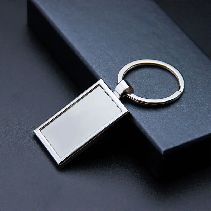 

New 50pcs Metal Blank Keychains Advertising Keyrings for Promotional Gifts