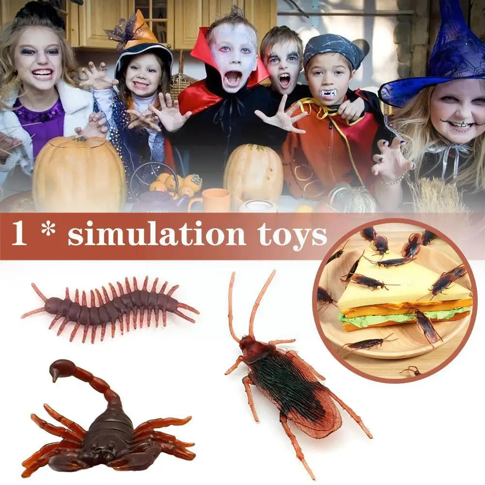 

10pcs Lifelike Model Simulation Fake Plastic Cockroach Toy Joke Centipede Prank Funny Scorpion Roaches Trick Toys Bug Z6a3