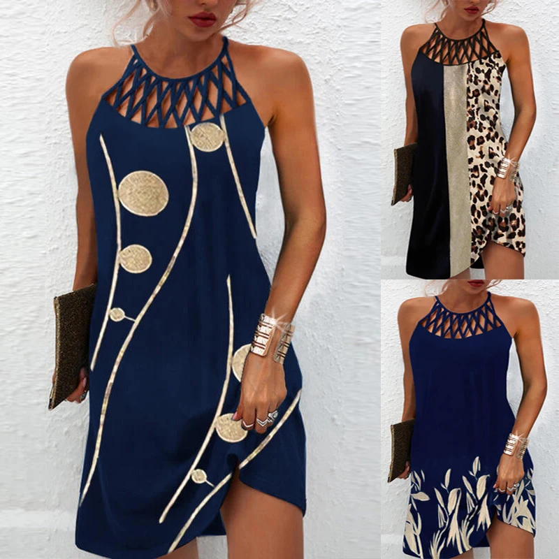 Women Sexy Dress 2022 Summer Fashion Hollow Sleeveless Print Beach Mini Dresses Female Vintage Elegant Boho Party Dress Vestido
Women Sexy Dress 2022 Summer Fashion Hollow Sleeveless Print Beach Mini Dresses Female Vintage Elegant Boho Party Dress Vestido