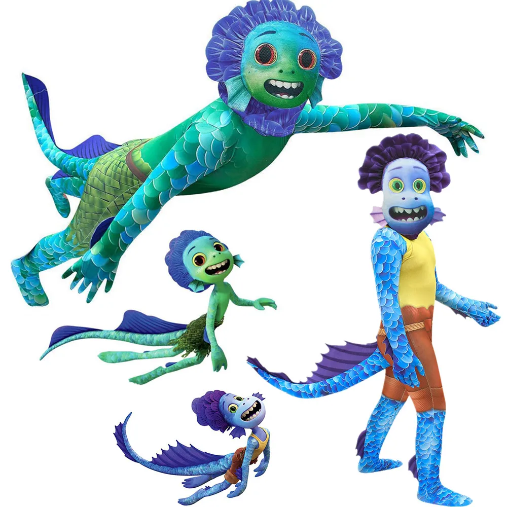 Summer friends sunny day cosplay Luca Alberto costume children Halloween cosplay mermaid monster onesie boys and girls 
Summer friends sunny day cosplay Luca Alberto costume children Halloween cosplay mermaid monster onesie boys and girls