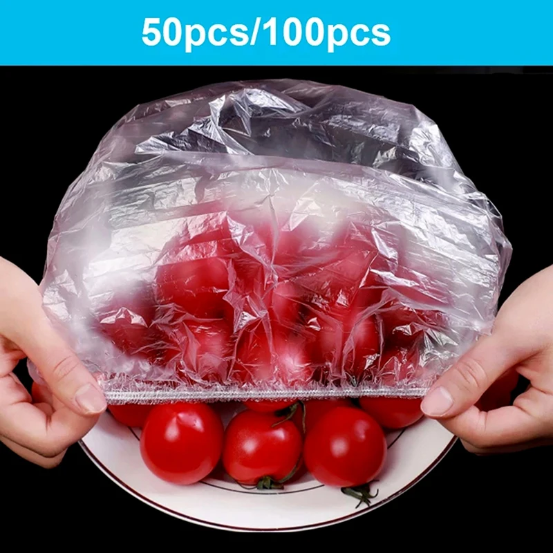 Disposable Food Cover Plastic Wrap Elastic Food Lids For Fruit Bowls Cups Caps 
Disposable Food Cover Plastic Wrap Elastic Food Lids For Fruit Bowls Cups Caps