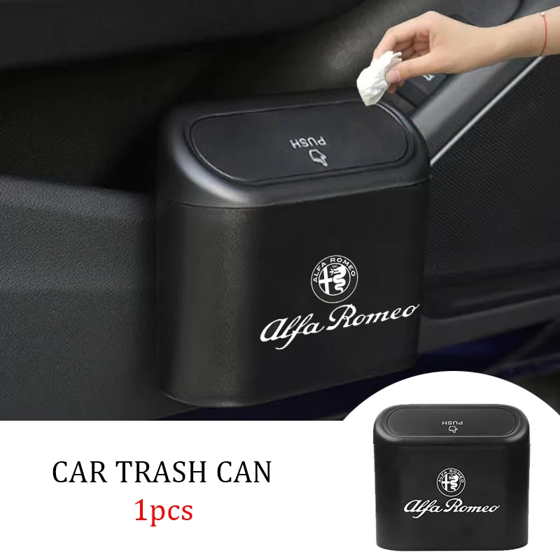 

Car Trash Can Hanging Dust-proof Garbage Storage Box for Alfa Romeo Giulia Stelvio Brera 147 156 159 166 F1 GT Giulietta Tonale