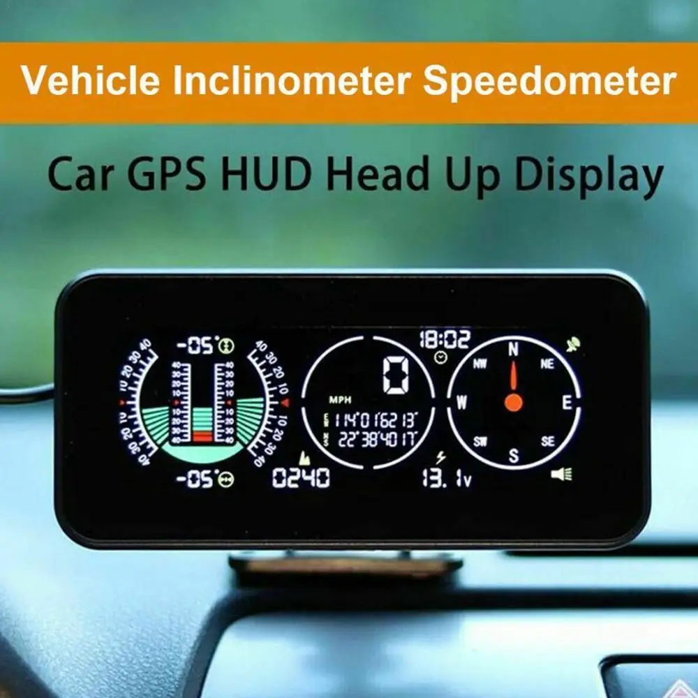 

Автомобильный Инклинометр M60 GPS, измеритель наклона, спидометр, компас, HUD-датчик, автомобильные аксессуары для внедорожников