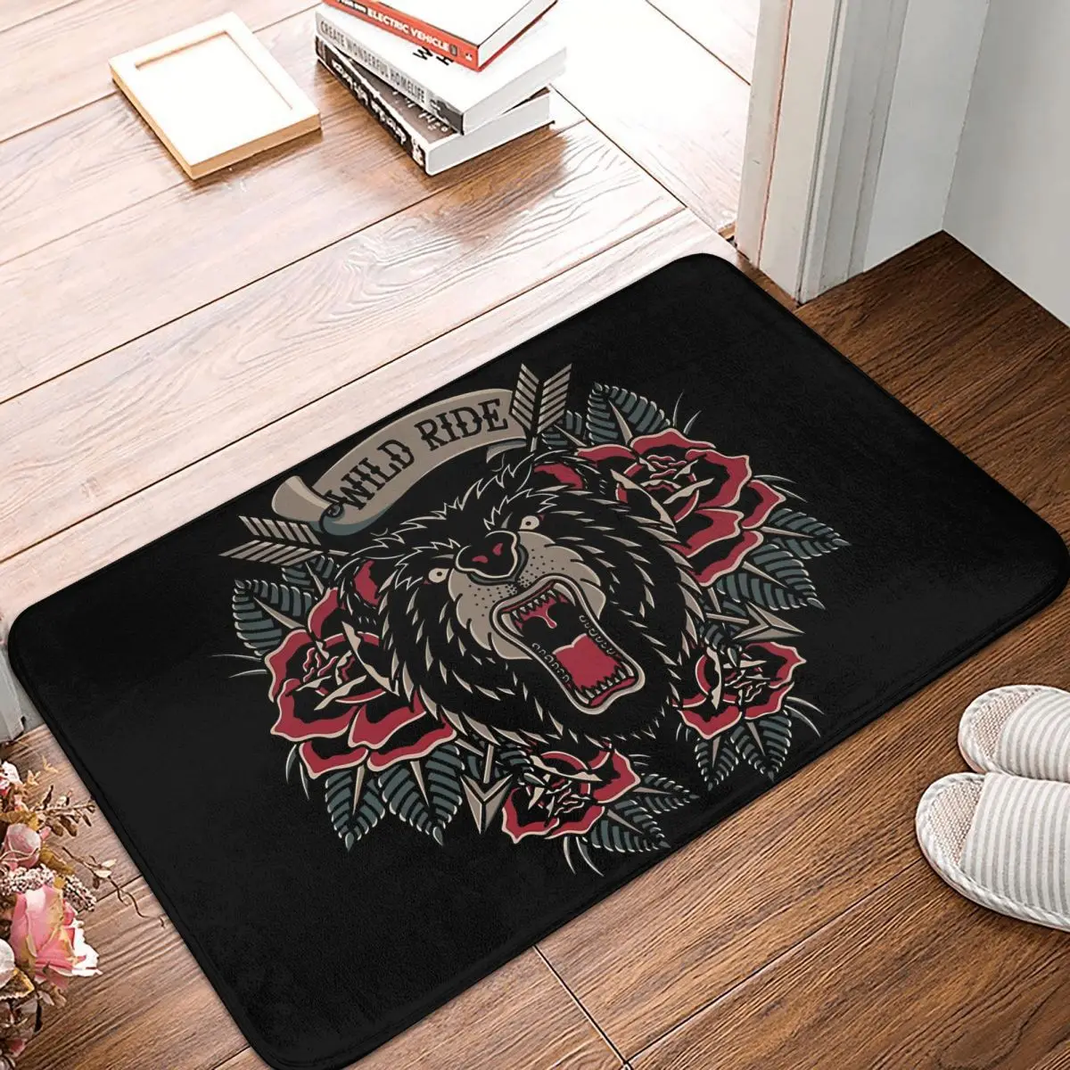 Tattoos Art Bathroom Non-Slip Carpet Wild Ride Bear Traditional Flannel Mat Welcome Doormat Floor Decoration Rug
Tattoos Art Bathroom Non-Slip Carpet Wild Ride Bear Traditional Flannel Mat Welcome Doormat Floor Decoration Rug