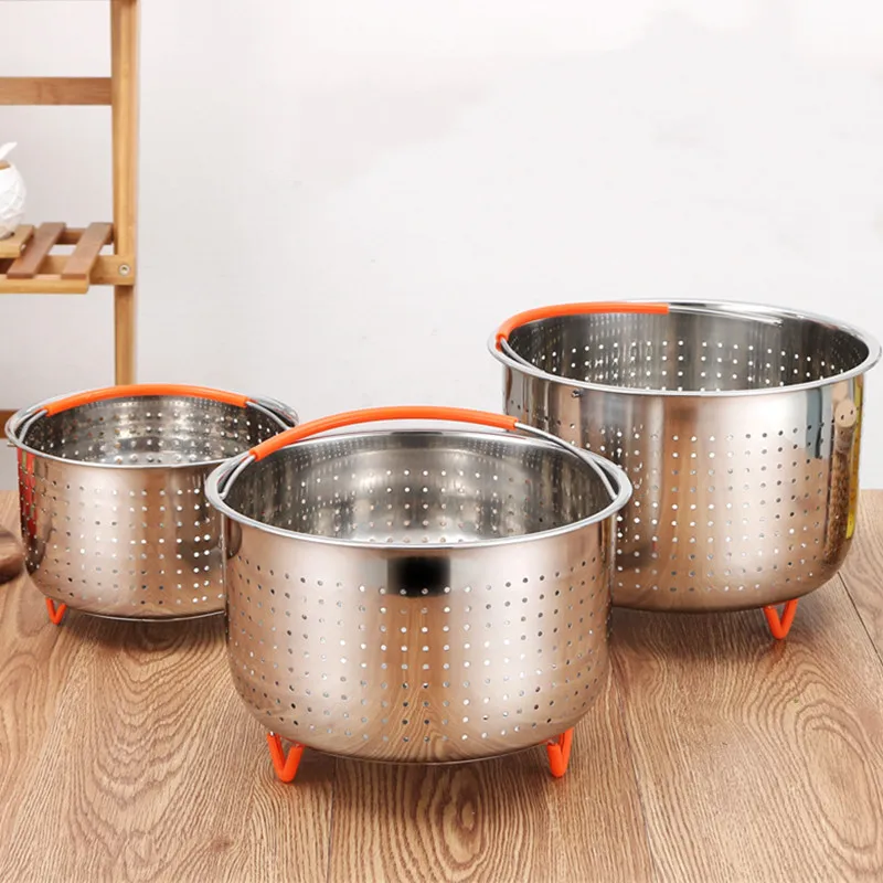 Stainless Steel 304 Steamer Basket With Silicone Feet for Pressure Cooker Accessories with Instant Pot Kitchen Food Strainer
Stainless Steel 304 Steamer Basket With Silicone Feet for Pressure Cooker Accessories with Instant Pot Kitchen Food Strainer