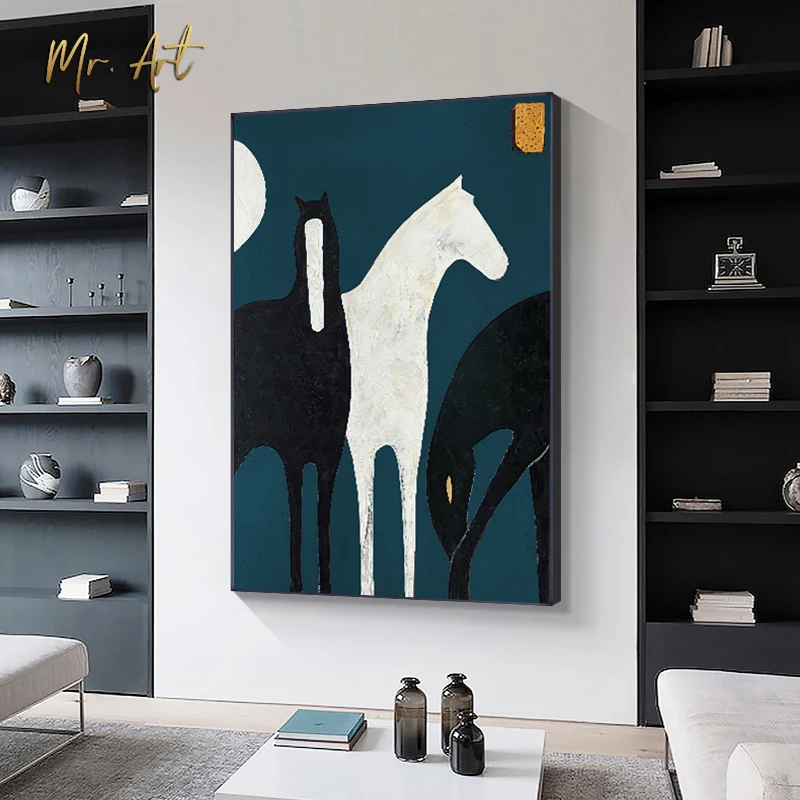 Animal Poster Modern Abstract Canvas Painting White Black Horse Wall Art Print Picture Nordic Decoration for Living Room Bedroom
Animal Poster Modern Abstract Canvas Painting White Black Horse Wall Art Print Picture Nordic Decoration for Living Room Bedroom