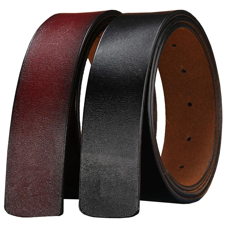 

New 2.8cm 3.0cm 3.3cm 3.5cm 3.8cm Leather Belt Body No Buckle for Smooth Automatic Pin Buckle Belt Strap Without Buckle Men