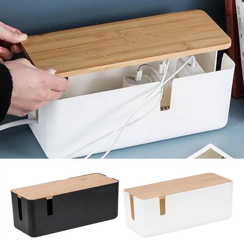Cable Management Box Power Line Organizing Box With Bamboo Lid Reusable Space Saving Computer Wires Cable Ties For Home Office
Cable Management Box Power Line Organizing Box With Bamboo Lid Reusable Space Saving Computer Wires Cable Ties For Home Office