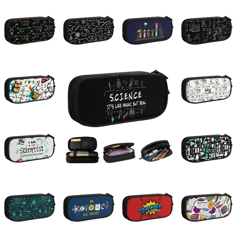 

Science It's Like Magic But Real Pencil Cases for Girls Boys Custom Chemistry Math Teacher Large Capacity Pen Bag Box Stationery