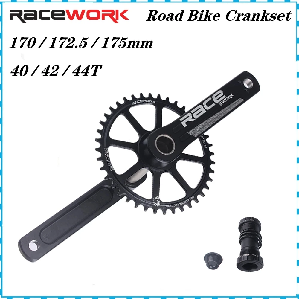 RACEWORK Road Bike Crankset 40/42/44T GXP Single Chainring 10/11/12 Speed Wide and Narrow Sprocket CNC Crank Set 170/172.5/175mm
RACEWORK Road Bike Crankset 40/42/44T GXP Single Chainring 10/11/12 Speed Wide and Narrow Sprocket CNC Crank Set 170/172.5/175mm