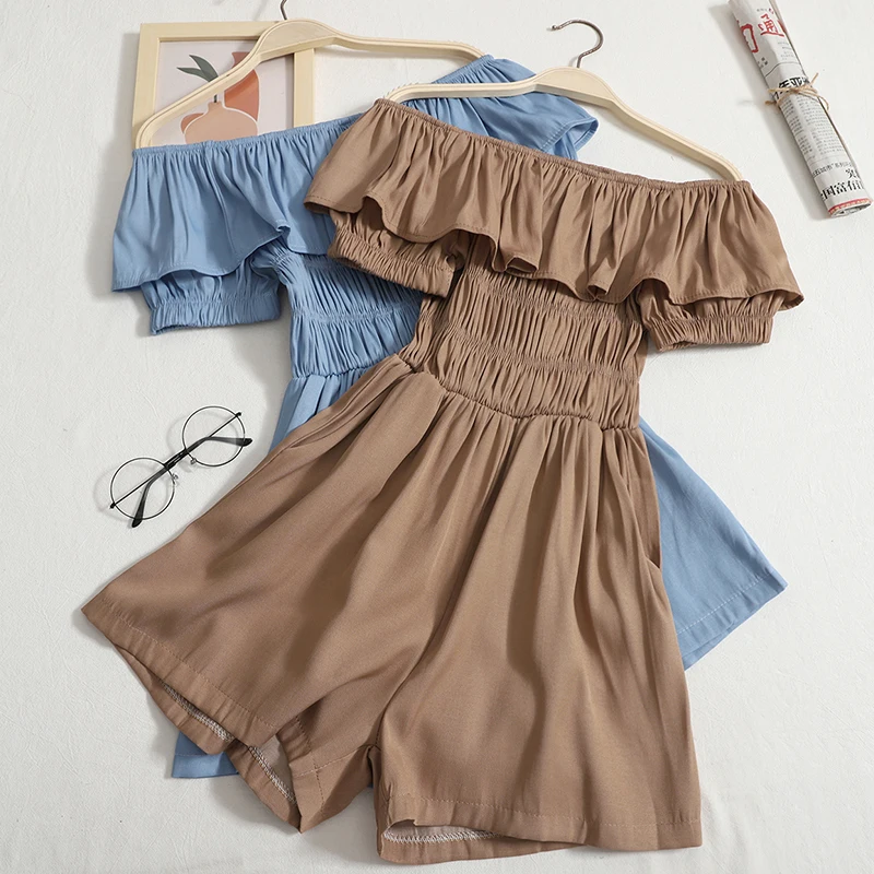 Holiday Slash Neck Jumpsuit Summer New Casual Sexy Waist Romper Slim Ruffles Wide Leg Jumpsuit Shorts Women Rompers&Playsuits
Holiday Slash Neck Jumpsuit Summer New Casual Sexy Waist Romper Slim Ruffles Wide Leg Jumpsuit Shorts Women Rompers&Playsuits