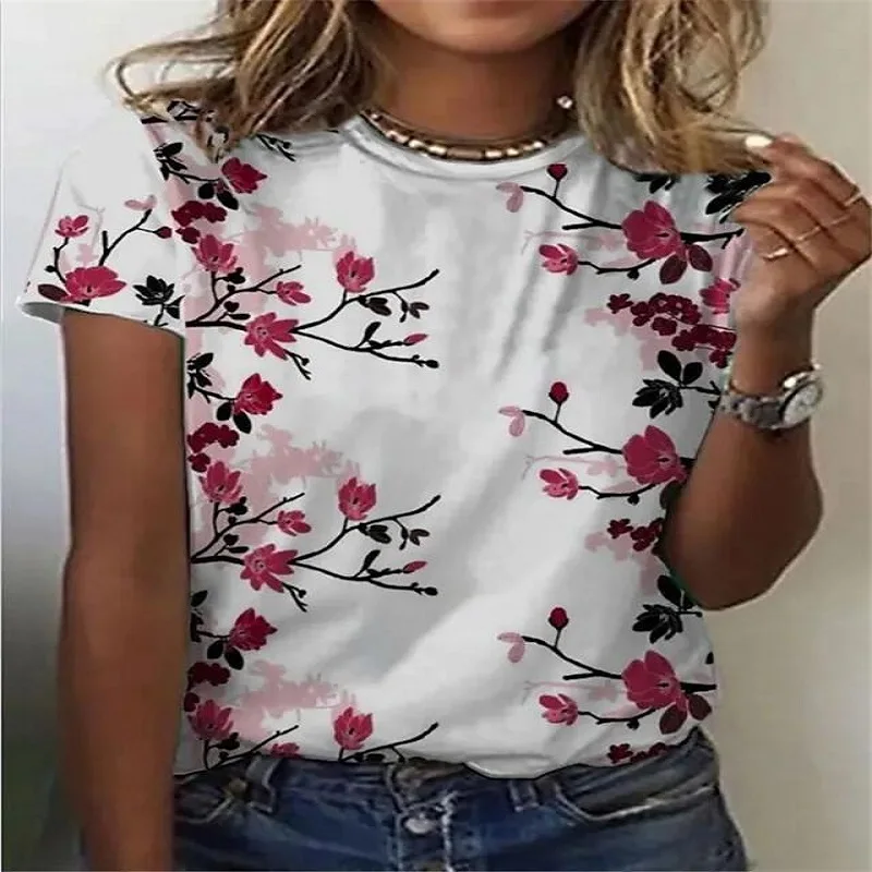 Mode Vrouwen Plum Patroon Kleding, Korte Mouw Top, Dagelijks Casual Wear, zomer T-shirt Met Ronde Hals Voor High Street Kleding
Mode Vrouwen Plum Patroon Kleding, Korte Mouw Top, Dagelijks Casual Wear, zomer T-shirt Met Ronde Hals Voor High Street Kleding