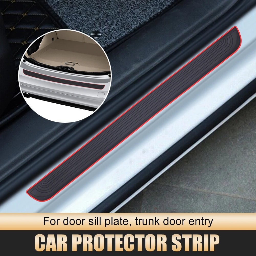 

Universal Car Trunk Door Guard Strips Sill Plate Protector Rear Bumper Guard Rubber Mouldings Pad Trim Cover Strip Auto Parts