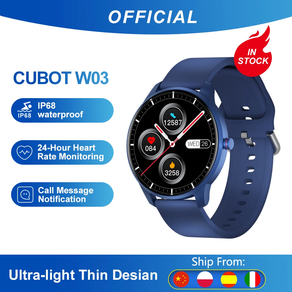 Cubot W03 Smartwatch Спортивный Водонепроницаемый IP68 Фитнес-Трекер Смарт-Часы Монитор