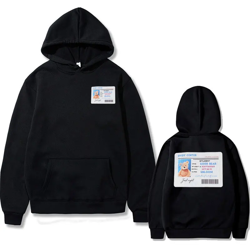 Funny Bear Driver License Double Sided Graphic Hoodie Unisex Streetwear Men Women Fashion Black Hoodies Woman Cute Sweatshirts
Funny Bear Driver License Double Sided Graphic Hoodie Unisex Streetwear Men Women Fashion Black Hoodies Woman Cute Sweatshirts