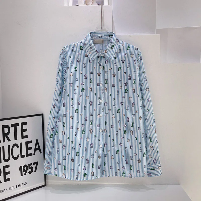 2022 Spring Summer Woman's T-shirts Cute Full Cartoon Horse Printed Long Sleeve Button Casual Shirts
2022 Spring Summer Woman's T-shirts Cute Full Cartoon Horse Printed Long Sleeve Button Casual Shirts