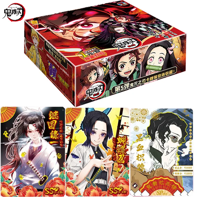 

2022 New Anime Demon Slayer cards Box hobby Collection TCG Playing Game rare Card Kimetsu No Yaiba Figures for Children gift Toy