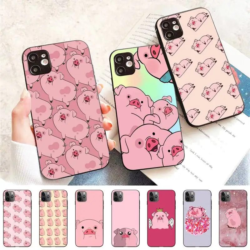 Милый мультяшный защитный чехол для телефона с камерой свиньи Для iPhone 11 12 13 Mini Pro