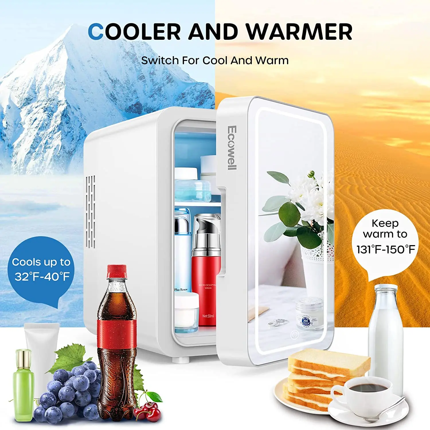 Mini Fridge 4L Capacity Portable Small Refrigerator Cooler or Warmer AC DC Powered Skincare Fridge with Mirror for Home Office a
Mini Fridge 4L Capacity Portable Small Refrigerator Cooler or Warmer AC DC Powered Skincare Fridge with Mirror for Home Office a