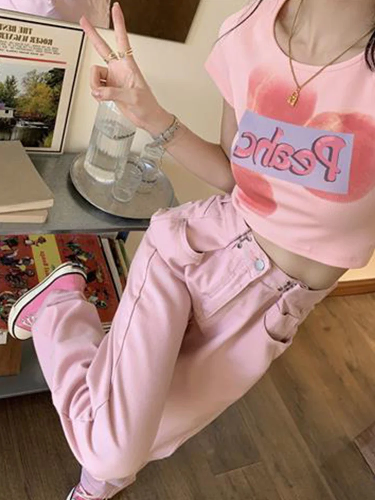 2023 Pink High Waisted Jeans for Women Adjustable Waist Jeans Woman Summer Streetwear Wide Leg Pants Casual Mom Jeans
2023 Pink High Waisted Jeans for Women Adjustable Waist Jeans Woman Summer Streetwear Wide Leg Pants Casual Mom Jeans