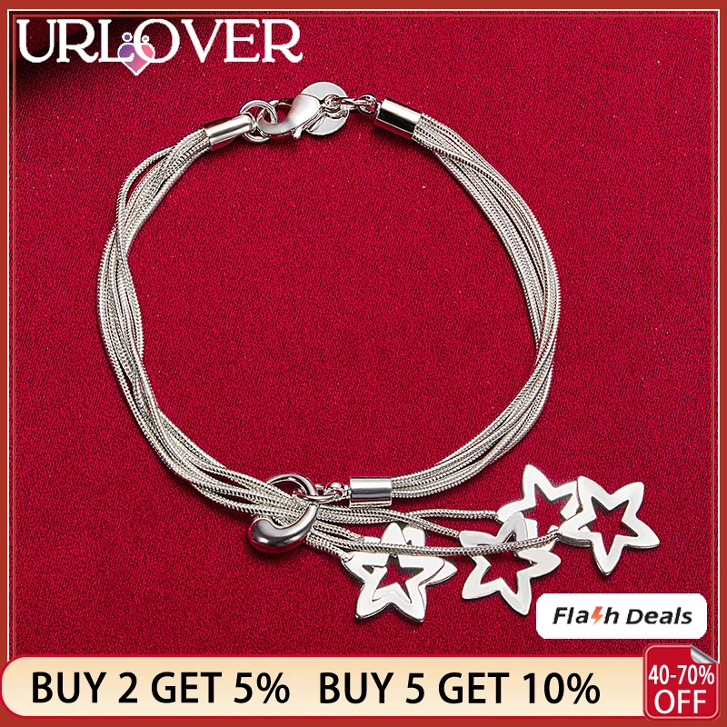 925 Stamp Silver Color 20cm Snake Chain Five-pointed Star Bracelets For Women Fashion Jewelry Birthday Party Wedding Accessories
925 Stamp Silver Color 20cm Snake Chain Five-pointed Star Bracelets For Women Fashion Jewelry Birthday Party Wedding Accessories