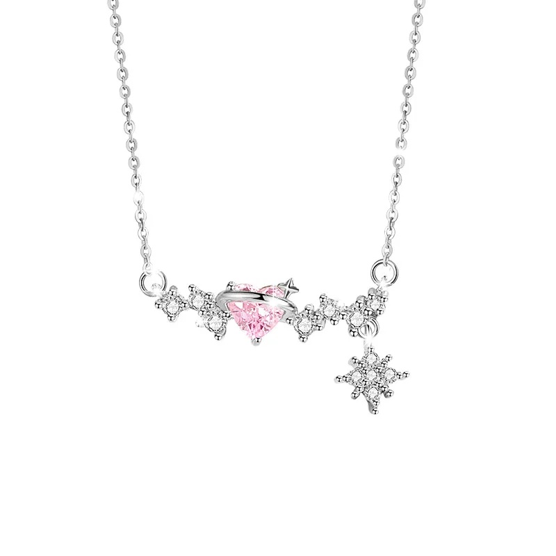 Loced Planet 925 Sterling Silver Women's Necklace Fashion Versatile Pink White Stone Decorative Collar Chain Valentine's DayGift
Loced Planet 925 Sterling Silver Women's Necklace Fashion Versatile Pink White Stone Decorative Collar Chain Valentine's DayGift