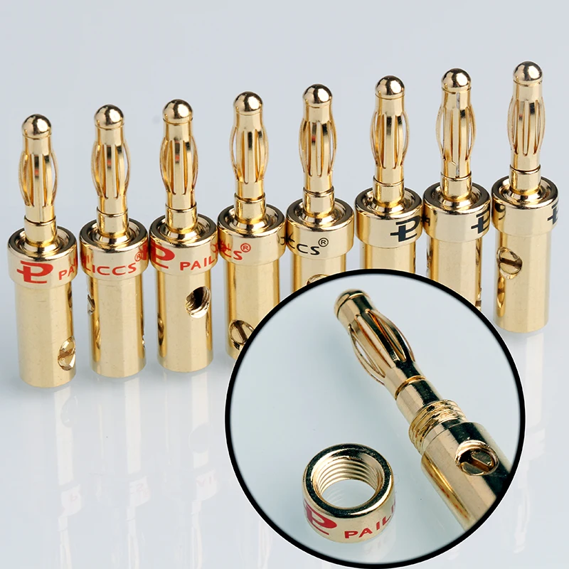 8Pcs/lot 4mm Banana Plug Gold Plated Speaker Banana Plug DIY Audio Jack Connector HIFI Cable Connectors Terminal Block
8Pcs/lot 4mm Banana Plug Gold Plated Speaker Banana Plug DIY Audio Jack Connector HIFI Cable Connectors Terminal Block