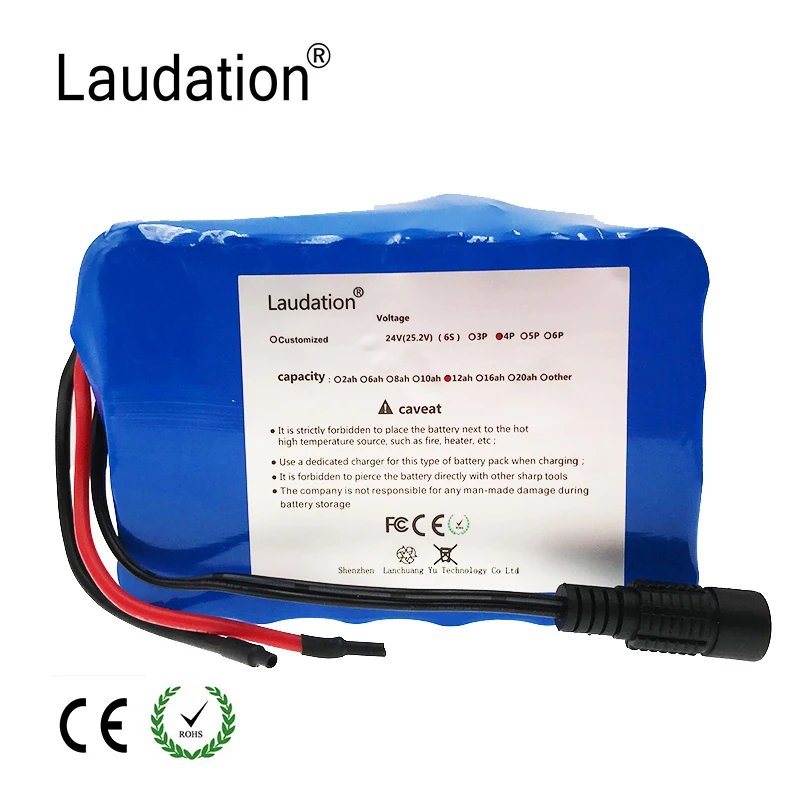 Laudation 24V 12ah Lithium Battery 6S 4P 25.2V 12.8AH Motor Wheelchair Lithium Ion Battery 250W Electric Bicycle Without Charger
Laudation 24V 12ah Lithium Battery 6S 4P 25.2V 12.8AH Motor Wheelchair Lithium Ion Battery 250W Electric Bicycle Without Charger
