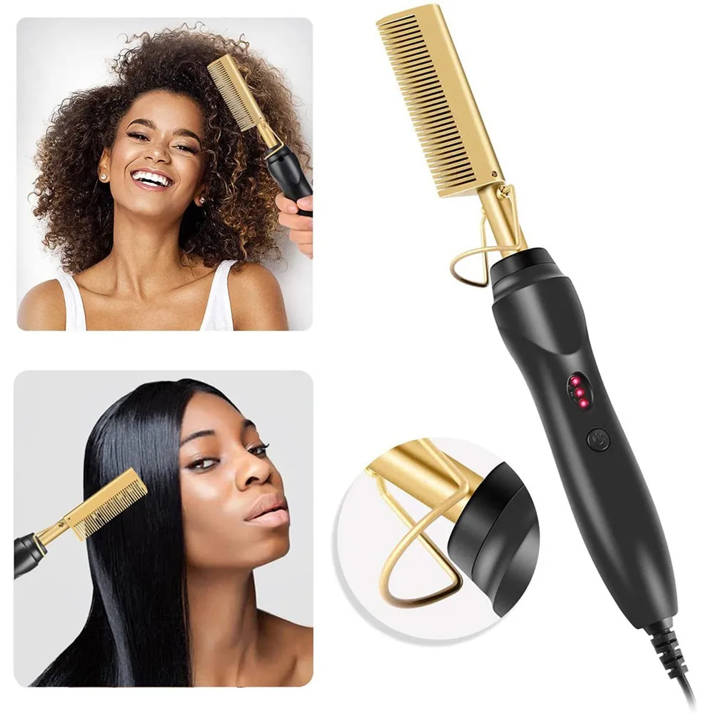 

Multifunctional Hair Straightener Flat Irons Wet Dry Use Hair Curler Comb Hot Heating Straight Hair Brush Curling Iron Styler