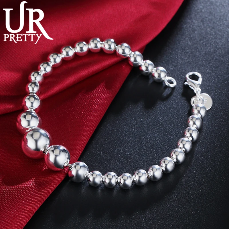 URPRETTY New 925 Sterling Silver Round Beads Chain Smooth Bead Ball Chain Bracelet For Man Women Wedding Engagement Charm Party
URPRETTY New 925 Sterling Silver Round Beads Chain Smooth Bead Ball Chain Bracelet For Man Women Wedding Engagement Charm Party