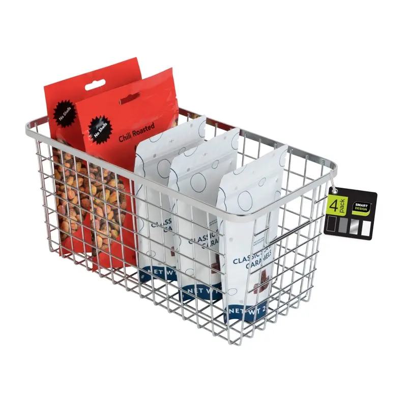 – Sturdy, Durable & Slim Storage Solutions. Set of 4 Sturdy, Durable & Slim Chrome Basket Organizers - 6 x 12 x 6 inches – P
– Sturdy, Durable & Slim Storage Solutions. Set of 4 Sturdy, Durable & Slim Chrome Basket Organizers - 6 x 12 x 6 inches – P
