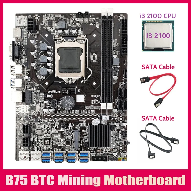 Материнская плата B75 ETH 8xpcie USB адаптер + I3 2100 ЦПУ + 2xsata кабель LGA1155 MSATA B75 USB Майнер материнская плата
Материнская плата B75 ETH 8xpcie USB адаптер + I3 2100 ЦПУ + 2xsata кабель LGA1155 MSATA B75 USB Майнер материнская плата